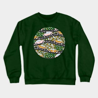 Hippy Cars In Fields Of Flowers Crewneck Sweatshirt